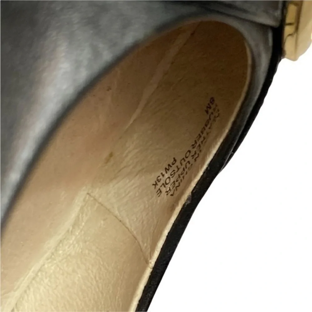 Michael kors black leather pumps heels shoes